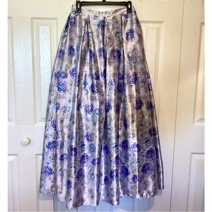 Teeze Me Size 3 Long Silky Purple Floral Full Skirt